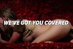 Teased redhead in school uniform endures edging and denial