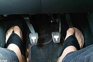 Nylon Feet And Toe Separators In The Car