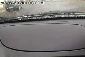 Uber Driver Gets Delicious Blowjob from Neighbor's Wife in Car