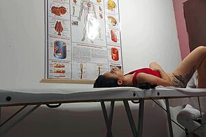 Gynecologist roughly fucks patient's tight pussy