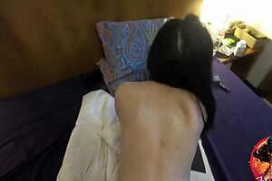 Morning Sex with Chinese Teen 18+ Featuring Natural Small Tits and Tattooed Ass in College Dorm.