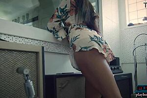 Big Booty Ebony Playboy Model Harley Dean Rips Clothes Off In Studio.