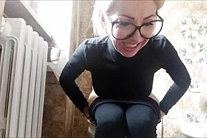 skinny british girl spanks ass red in bathroom