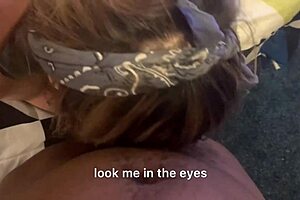 The tattooed whore in turn sucks the cock and is punished for it