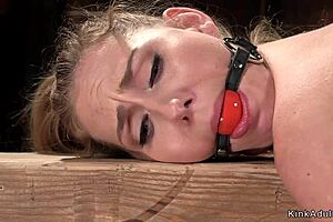 Brunette In Stockings And Strict Bondage