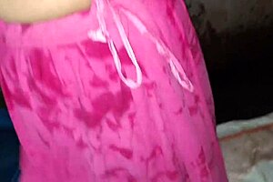 Indian Wife Pees in Bathroom with Pierced Nipples