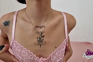 Innocent girl fucks two big cocks hard