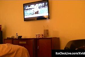 I watch as cam cutie Its Cleo gets a load of cum on her freckled face