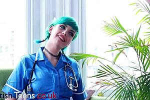 Blue Haired Nurse Cares For You