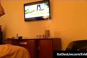 Freckled camgirl Its Cleo, known for wild webcam shows, gets messy!