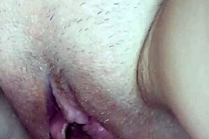 The close up of a cum shot in a tight pussy is very pleasant