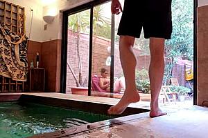 My Stepson Shows Off Big Cock on Terrace, Neighbors Watch in Shock