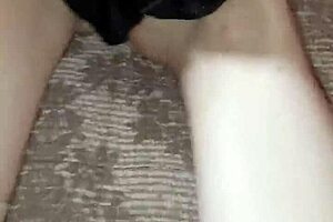 Ebony Beauty Rubs Thong on Bare Feet. Teasing Her Sexy Ass.