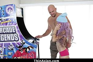 Overwhelmed as lucky guy licks sweet Asian pussy until she begs for more.