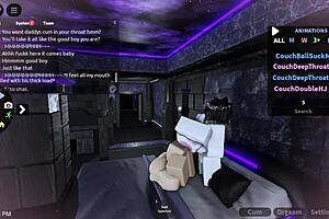 playing with a cute femboy character on roblox