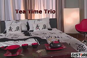 Tea for three: Mugur enjoys time with two gorgeous Asians at Distorded
