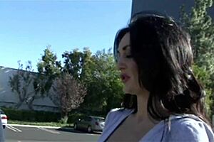 brunette milf gets her gaping asshole fucked in fishnets and stockings