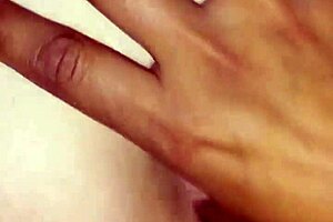 Blonde latina amateur gives deepthroat blowjob to her black lover's big cock.