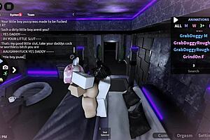 playing with a cute femboy character on roblox