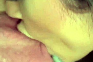 Petite 18Yo Latina Babe Gags on Deepthroat and Rimjob, Cum in Mouth on Casting