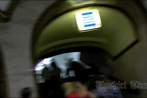 Is that hot blonde upskirt?