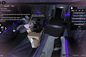 playing with a cute femboy character on roblox