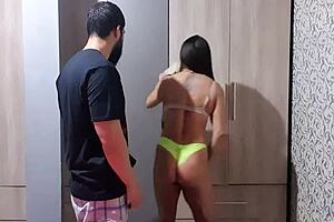 he was watching me innocently, but i spread my big pussy for that monster cock