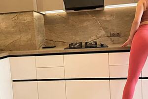 Russian amateur STEPMOM bends over for STEPSON, moaning in DOGGYSTYLE FUCKING with tight pussy and big ass riding