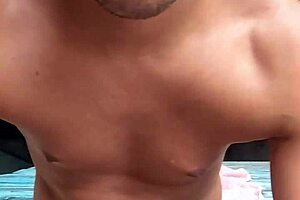 strange terrace solo moment with sub in intimate act