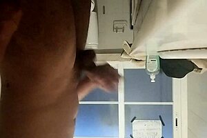 He will to bathroom masturbating