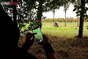 The voyeur - foot domination in the open air