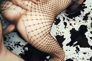 Homemade POV of Wife Riding Cock in Erotic Mesh Bodysuit for Anal