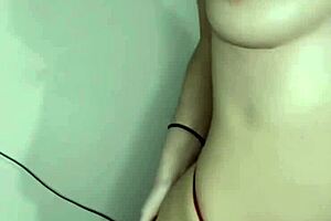 horny british slut solo masturbating with toys and squirting on webcam