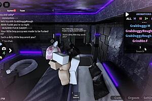 playing with a cute femboy character on roblox