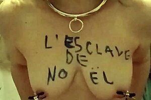 Housewife enslaved, performing kinky tasks with magic wand