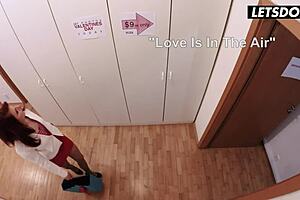 Cute model gets fucked on Valentine's Day