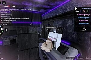 Femboy is playing Roblox and gets fucked by a user