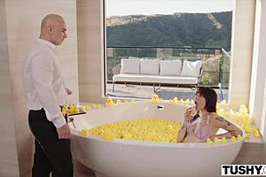 vanessa sky, that bratty baddie, takes a huge cock deep in her tiny ass