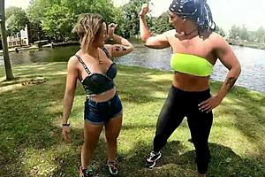 Hot lesbian personal training trailer with big tits and assfucking