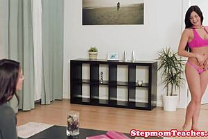 Stepmom TEACHES Teen In Intense 3SOME With Piercing And Tattoos.