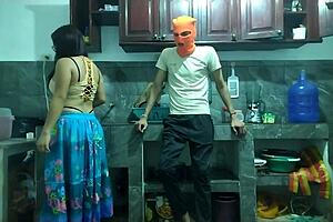 Friends wait in the kitchen for a surprise