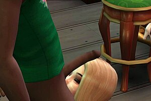 Hot teen is making love with a guy in the local bar in Sims 4