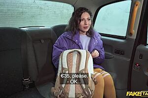 A shaven MILF passenger couldn't afford a taxi ride, so the driver took advantage
