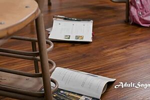 Asian teen caught masturbating in class by quinton james and kimmy kimm