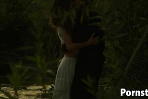 Horny pornstar sexy girl natalia wood fucked outdoors hardcore!