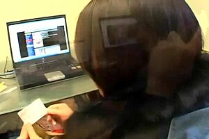 Slutty ebony whore rammed hard in tight ass!