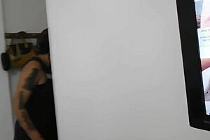 Housewife savors exquisite semen in her mouth.