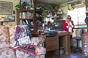 A hot mature blonde gets her pussy hammered by a huge dick