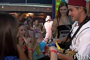 Rough Blowjob And Striptease At Night Club. Clothes Ripped Off!