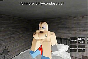 A girl is fucking with a stranger in the Roblox game condo